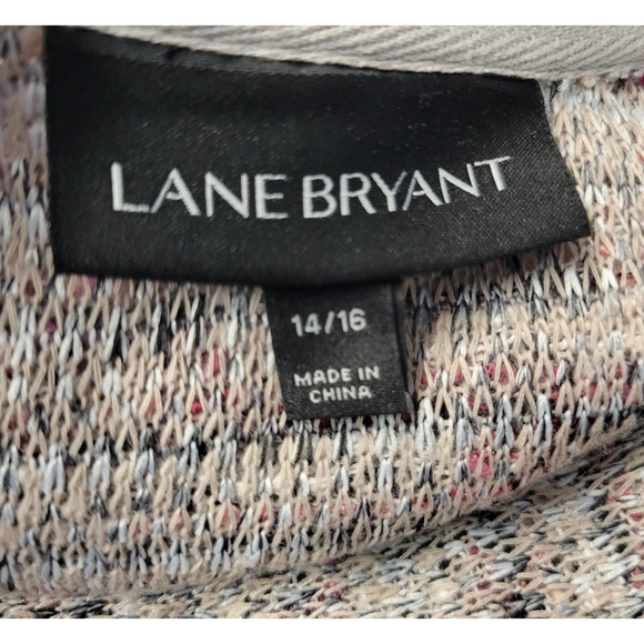 Lane Bryant Cardigan Sweater Women 14/16 Cranberry Open Front Duster Knit Boho - Picture 2 of 12